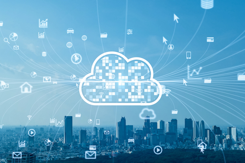 Cloud computing concept. Communication network.