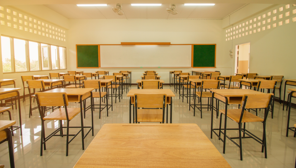 empty school classroom, schools concept