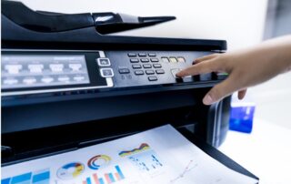close up of a business printer