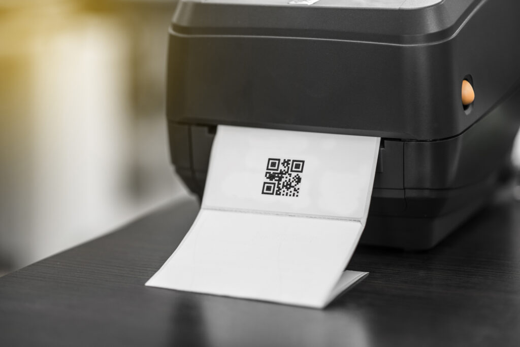 Barcode label printer. Printing Barcode